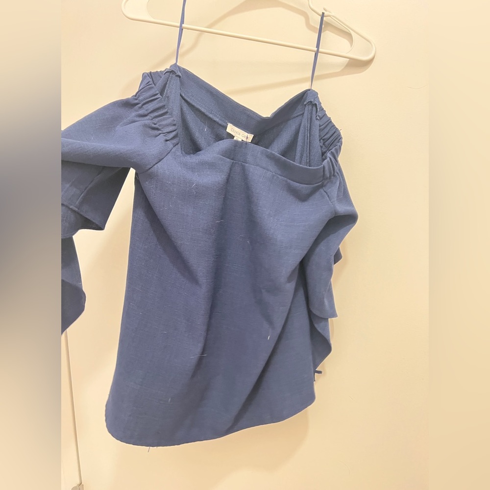 Olivia grey off shoulder dress shirt